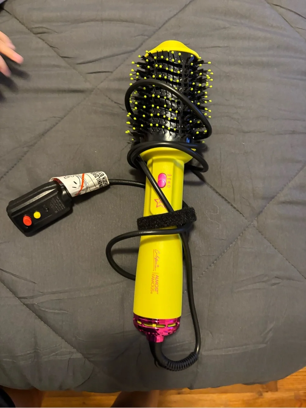 Almost Famous Yellow and Black Hot Air Brush with Pink Accent